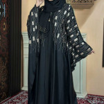Black Abaya with Embroidery & Stone Work