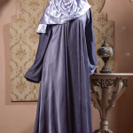 Ash Color Borka Design with Embroidery & Stone Work