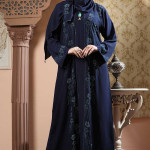 Black Color Borka Design with Stone Work